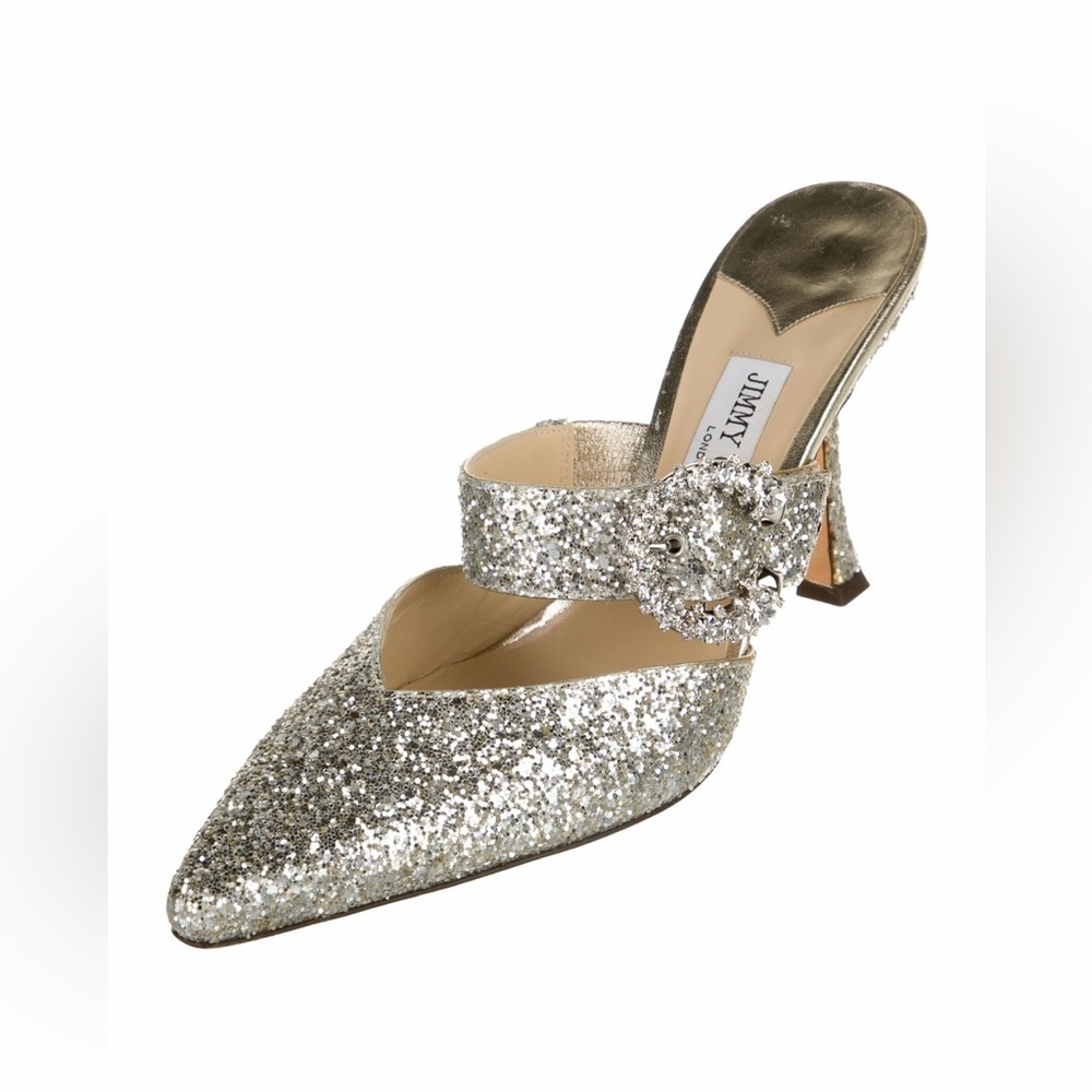 Jimmy Choo Sparkling Silver Heels